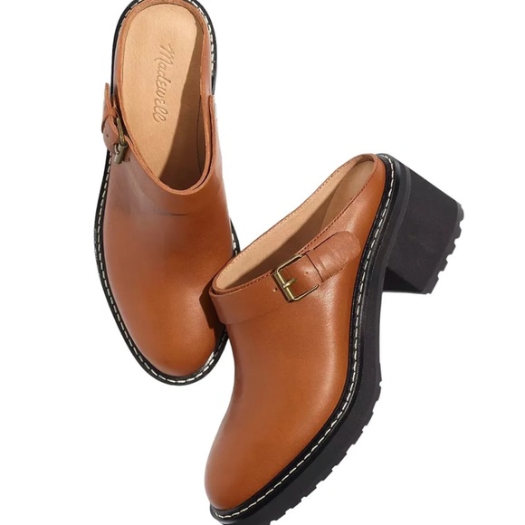 Madewell The Willa Convertible-Strap Mule Leather English Saddle - Picture 1 of 11